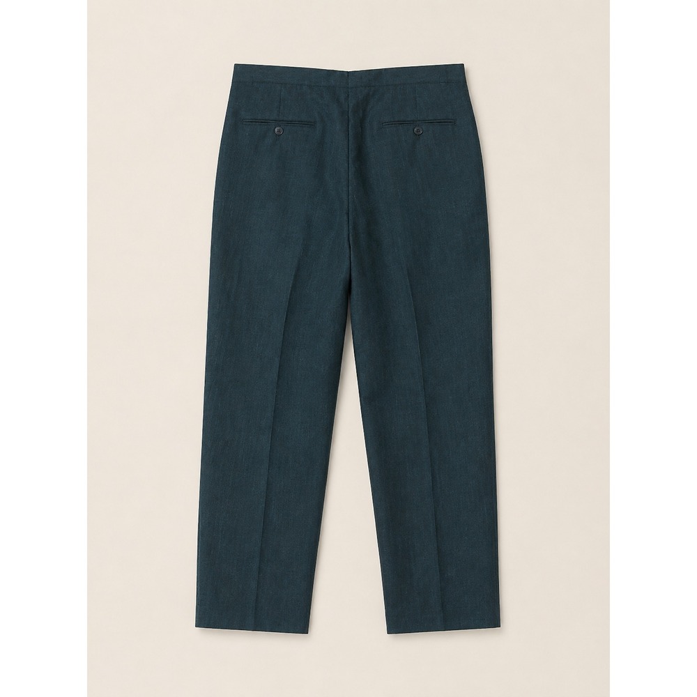 Jhane Barnes Men's Pants Size 32 Wool|Linen Blend Teal Hi Rise Classic Dressy - Picture 2 of 7